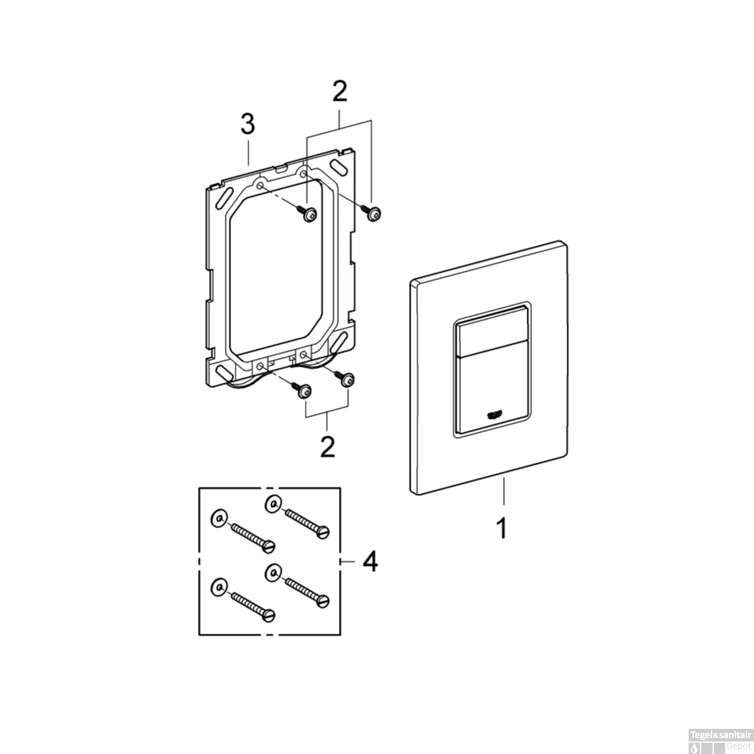 Bedieningsplaat Grohe Skate Cosmopolitan DualFlush Hard Graphite Geborsteld 4 Bedieningsplaat Grohe Skate Cosmopolitan DualFlush Hard Graphite Geborsteld - Afbeelding 4