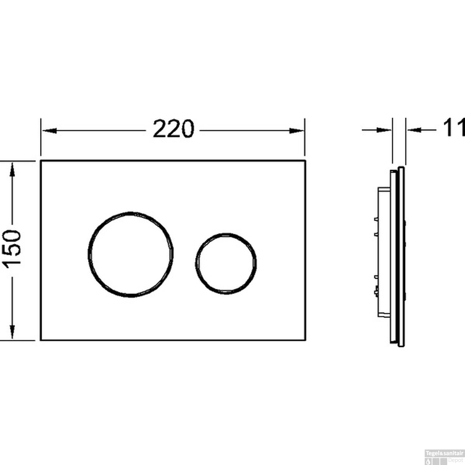 Bedieningsplaat TECE Loop Met Duospoeltechniek Glas Zwart Met Gouden Toetsen 2 Bedieningsplaat TECE Loop Met Duospoeltechniek Glas Zwart Met Gouden Toetsen - Afbeelding 2