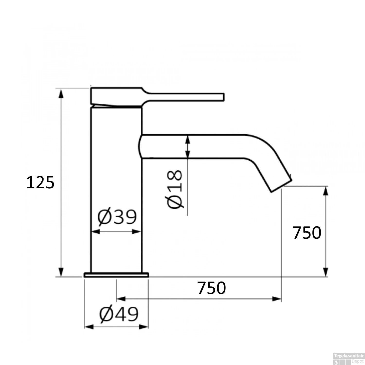 Bidetkraan GRB Aura 7,5 Cm Zonder Clickwaste Zwart 2 Bidetkraan GRB Aura 7,5 Cm Zonder Clickwaste Zwart - Afbeelding 2