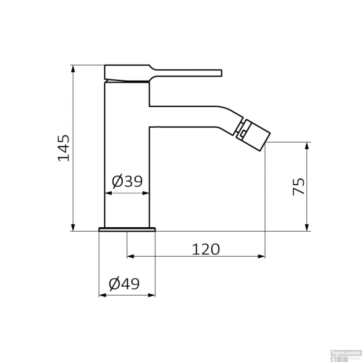 Bidetkraan GRB Time 14,5 Cm Zonder Waste Messing Mat Zwart 2 Bidetkraan GRB Time 14,5 Cm Zonder Waste Messing Mat Zwart - Afbeelding 2