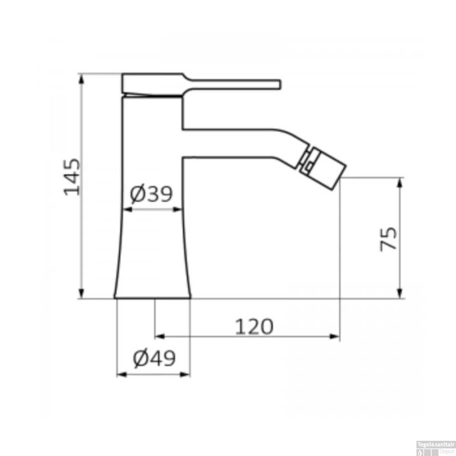 Bidetkraan GRB Time Laag Model Met Clickwaste Messing Chroom 2 Bidetkraan GRB Time Laag Model Met Clickwaste Messing Chroom - Afbeelding 2