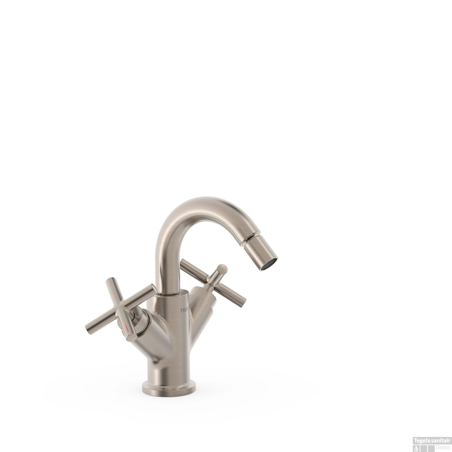 Bidetmengkraan Tres Mont Blanc 2-Kruisgreep RVS Look 1 Bidetmengkraan Tres Mont Blanc 2-Kruisgreep RVS Look