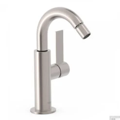 Bidetmengkraan Tres Project Hendel Uitloop Gebogen 16,5 Cm Rond RVS