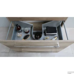 Badmeubelset BWS Salt 60x46cm Met Grepen (Kleurkeuze) 2 Lades Met Wastafel Acryl Scotch Oak -Baden Luxe Verkoop binnenlade onderkast scotch oak met greep chroom 39