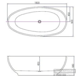 Ligbad Vrijstaand Best Design Bomber 180x90x58 Cm Wit -Baden Luxe Verkoop bomber afmetingen