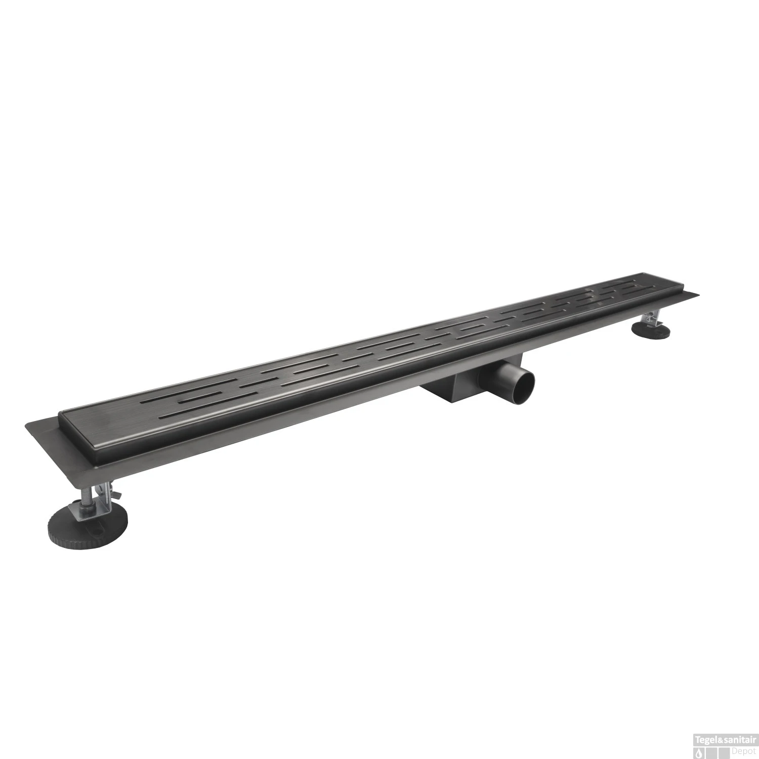 Douchegoot Boss & Wessing Colorato Compleet 50cm Geborsteld Gunmetal 1 Douchegoot Boss & Wessing Colorato Compleet 50cm Geborsteld Gunmetal