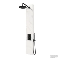 BRAUER Black Edition Thermostatisch Douchepaneel 2-weg Calacatta Gold SET 01