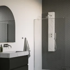 BRAUER Edition Thermostatisch Douchepaneel 2-weg Calacatta Gold 20 Cm SET01 -Baden Luxe Verkoop brauer chrome edition thermostatisch douchepaneel 2 1 1