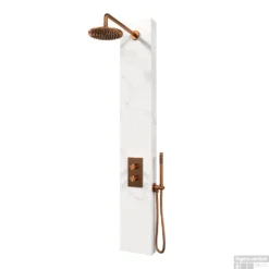 BRAUER Edition Thermostatisch Douchepaneel 2-weg Calacatta Gold 20 Cm SET01 -Baden Luxe Verkoop brauer copper edition thermostatisch koper shop 1