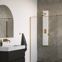 BRAUER Edition Thermostatisch Douchepaneel 2-weg Calacatta Gold 20 Cm SET01 -Baden Luxe Verkoop brauer gold edition douchepaneel pvd 1 1