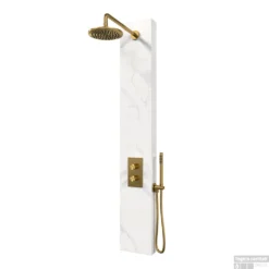 BRAUER Edition Thermostatisch Douchepaneel 2-weg Calacatta Gold 20 Cm SET01 -Baden Luxe Verkoop brauer gold edition douchepaneel pvd shop 1