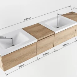 MONDIAZ BUKLA 200cm Badmeubel Met Module 40 Links Kleur Washed Oak Met 4 Lades. Wastafel CLOUD Dubbel 0 Kraangaten Kleur Urban. 11 MONDIAZ BUKLA 200cm Badmeubel Met Module 40 Links Kleur Washed Oak Met 4 Lades. Wastafel CLOUD Dubbel 0 Kraangaten Kleur Urban. -Baden Luxe Verkoop bukla 200cm double left met 60cm 6320013190386
