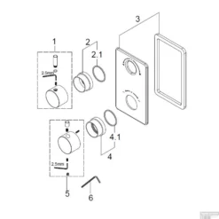 BWS Afbouwdeel Cemal Douche Thermostaat 2Weg Mat Zwart -Baden Luxe Verkoop bws afbouwdeel cemal douche thermostaat 2weg mat zwart detail