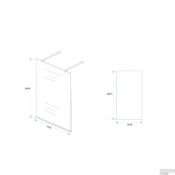 BWS Apollo Vrijstaand Douchewand 140x200cm 8mm NANO Coating -Baden Luxe Verkoop bws apollo vrijstaand douchewand 140x200cm 8mm nano coating tech