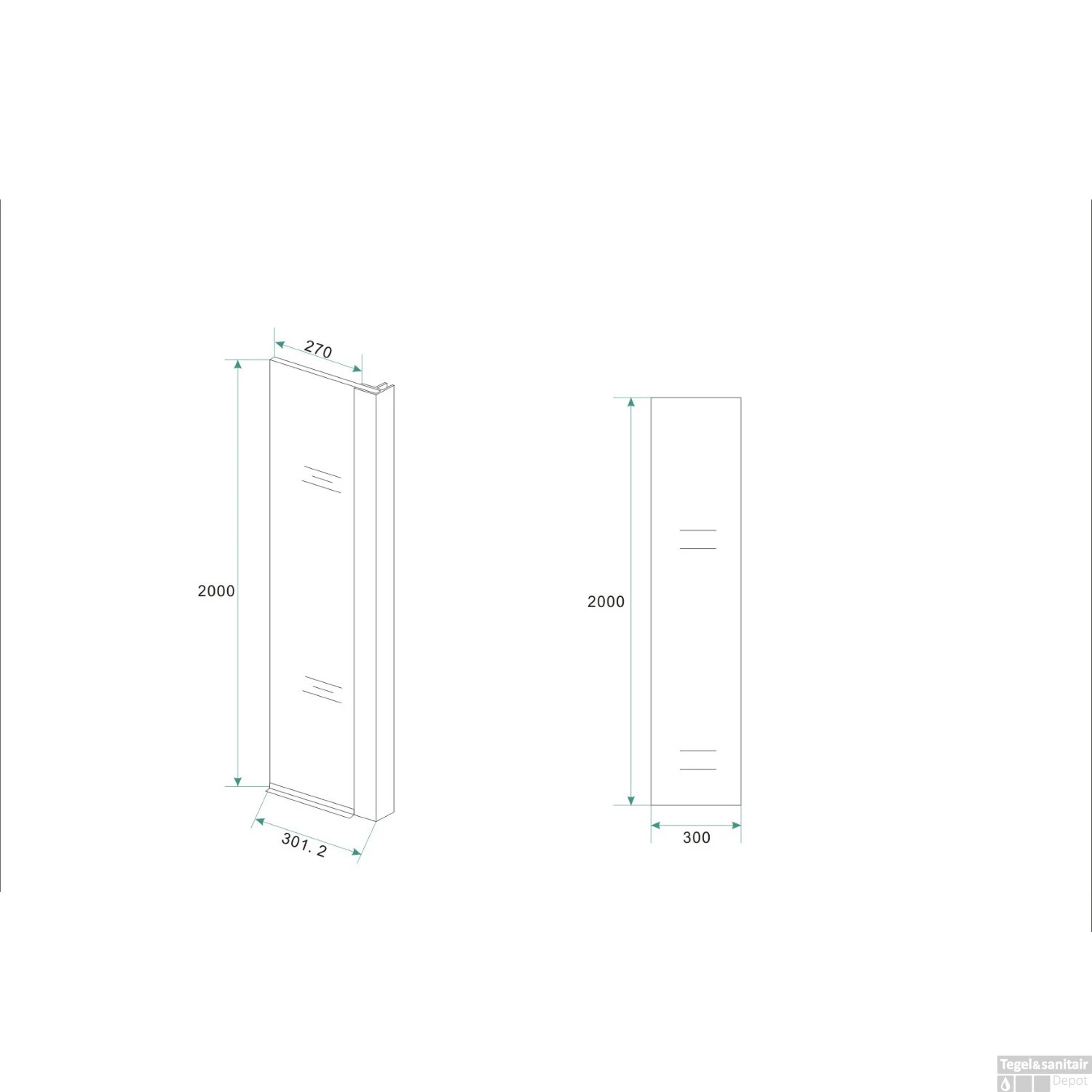 BWS Apollo Zijwand Met Hoekprofiel 30x200cm 10mm NANO Coating 5 BWS Apollo Zijwand Met Hoekprofiel 30x200cm 10mm NANO Coating - Afbeelding 5