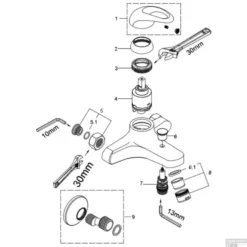 BWS Badmengkraan Luna Chroom -Baden Luxe Verkoop bws badmengkraan luna chroom tech