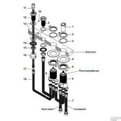 BWS Badrandthermostaat 4Gats Inbouw -Baden Luxe Verkoop bws badrandthermostaat 4gats inbouw detail