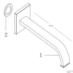 BWS Baduitloop Inbouw Vierkant 1/2" Geborsteld Staal -Baden Luxe Verkoop bws baduitloop inbouw vierkant 1 2inch geborsteld staal tech