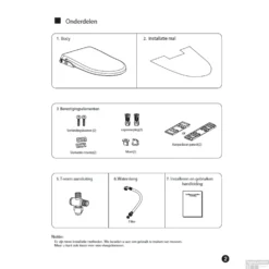 BWS Douche WC Zitting Luxe Stroomloos Met Sproeier Wit -Baden Luxe Verkoop bws douche wc zitting luxe stroomloos met sproeier wit handleiding 2