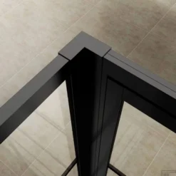 BWS Douchecabine Frame 140x100 Cm 8 Mm NANO Glas Mat Zwart Raster -Baden Luxe Verkoop bws douchecabine deur frame detail 2 2 6