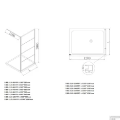 BWS Douchecabine Frame 100x60 Cm 8 Mm NANO Glas Mat Zwart Raster -Baden Luxe Verkoop bws douchecabine frame 100x60 cm 8 mm nano glas mat zwart raster tech