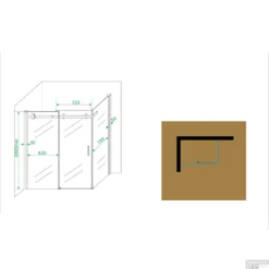 BWS Douchecabine Met Schuifdeur 140x90cm 8mm NANO Coating -Baden Luxe Verkoop bws douchecabine met schuifdeur 140x90cm 8mm nano coating tech 1