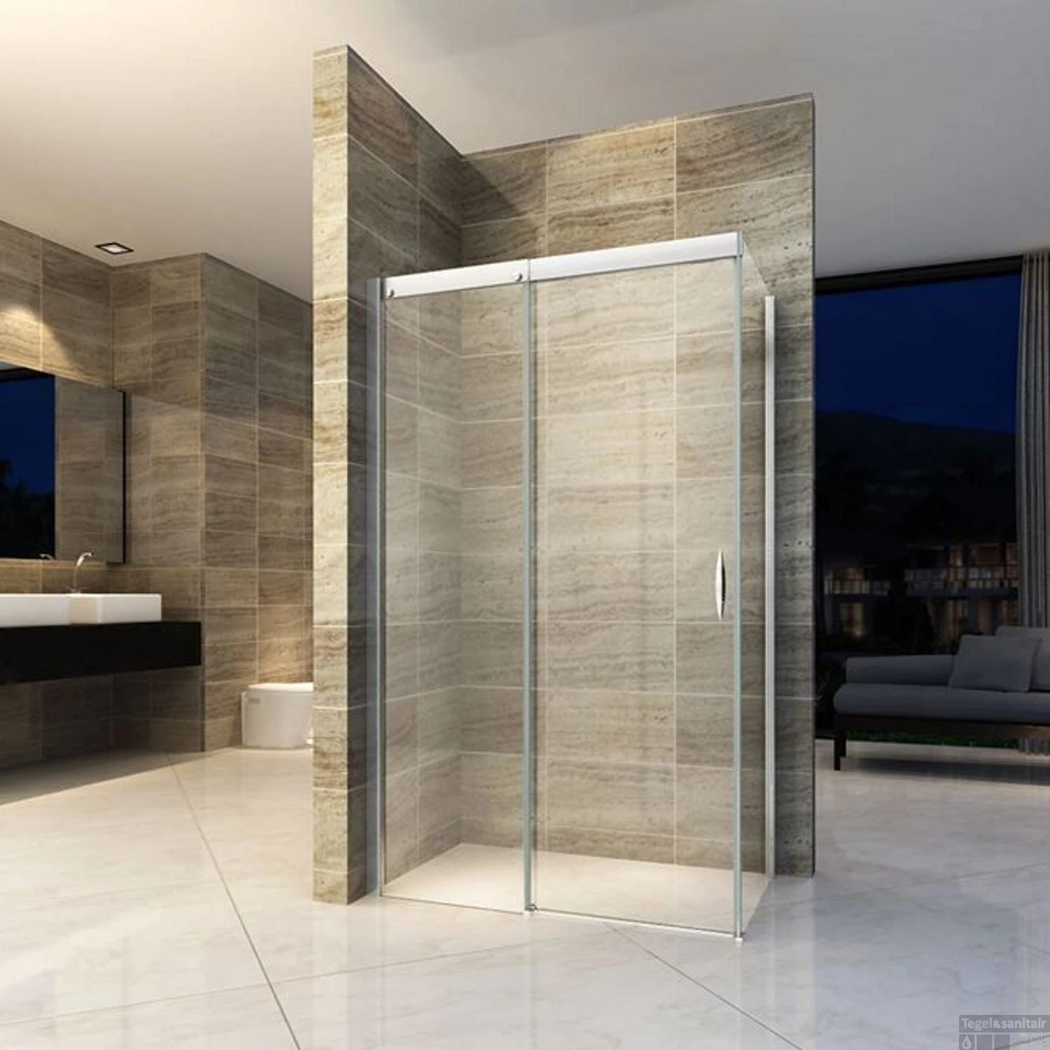 BWS Douchecabine Softclose 2.0 90x120 Cm Met Nisdeur En Zijwand 8mm Aluminium NANO Coating 1 BWS Douchecabine Softclose 2.0 90x120 Cm Met Nisdeur En Zijwand 8mm Aluminium NANO Coating