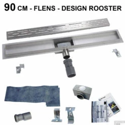 BWS Douchegoot RVS Met Flens 90 Cm Uitneembaar Sifon Standaard Rooster