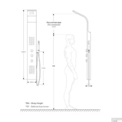 BWS Douchepaneel Ernie Met Thermostatische Kraan 148x22 Cm RVS -Baden Luxe Verkoop bws douchepaneel erie met thermostatische kraan rvs tech