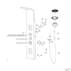 BWS Douchepaneel Ernie Met Thermostatische Kraan 148x22 Cm RVS -Baden Luxe Verkoop bws douchepaneel erie met thermostatische kraan rvs tech 2