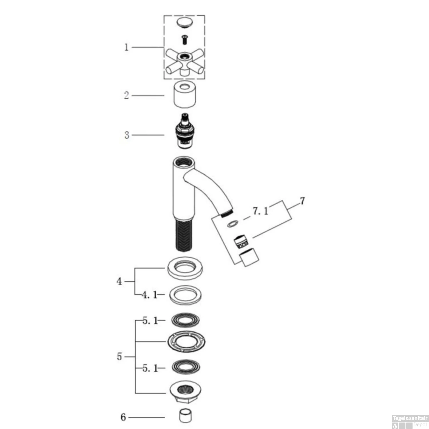 BWS Fonteinkraan Ceres 1/2 Chroom 3 BWS Fonteinkraan Ceres 1/2 Chroom - Afbeelding 3