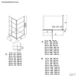BWS Inloopdouche Frame 70x200 Cm 8mm NANO Glas Mat Zwart Raster -Baden Luxe Verkoop bws frame tech 1 1