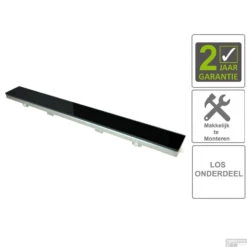 BWS Glasrooster Tbv RVS Douchegoot 110x7 Cm Zwart