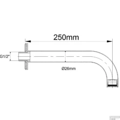 BWS Inbouwuitloop Rond 25cm 1/2" Chroom -Baden Luxe Verkoop bws inbouwuitloop rond 25cm 1 2inch chroom tech
