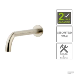 BWS Inbouwuitloop Rond 25cm 1/2" Geborsteld Staal