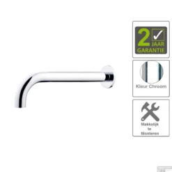 BWS Inbouwuitloop Rond 30cm 1/2" Chroom
