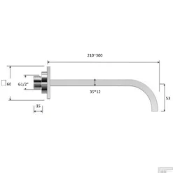 BWS Inbouwuitloop Vierkant 30cm 1/2" Chroom -Baden Luxe Verkoop bws inbouwuitloop vierkant 30cm 1 2inch chroom tech