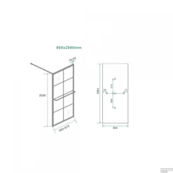 BWS Inloopdouche Met Handdoekbeugel 90x200cm 10mm NANO Coating Zwart -Baden Luxe Verkoop bws inloopdouche met handdoekbeugel 90x200cm 10mm nano coating zwart tech