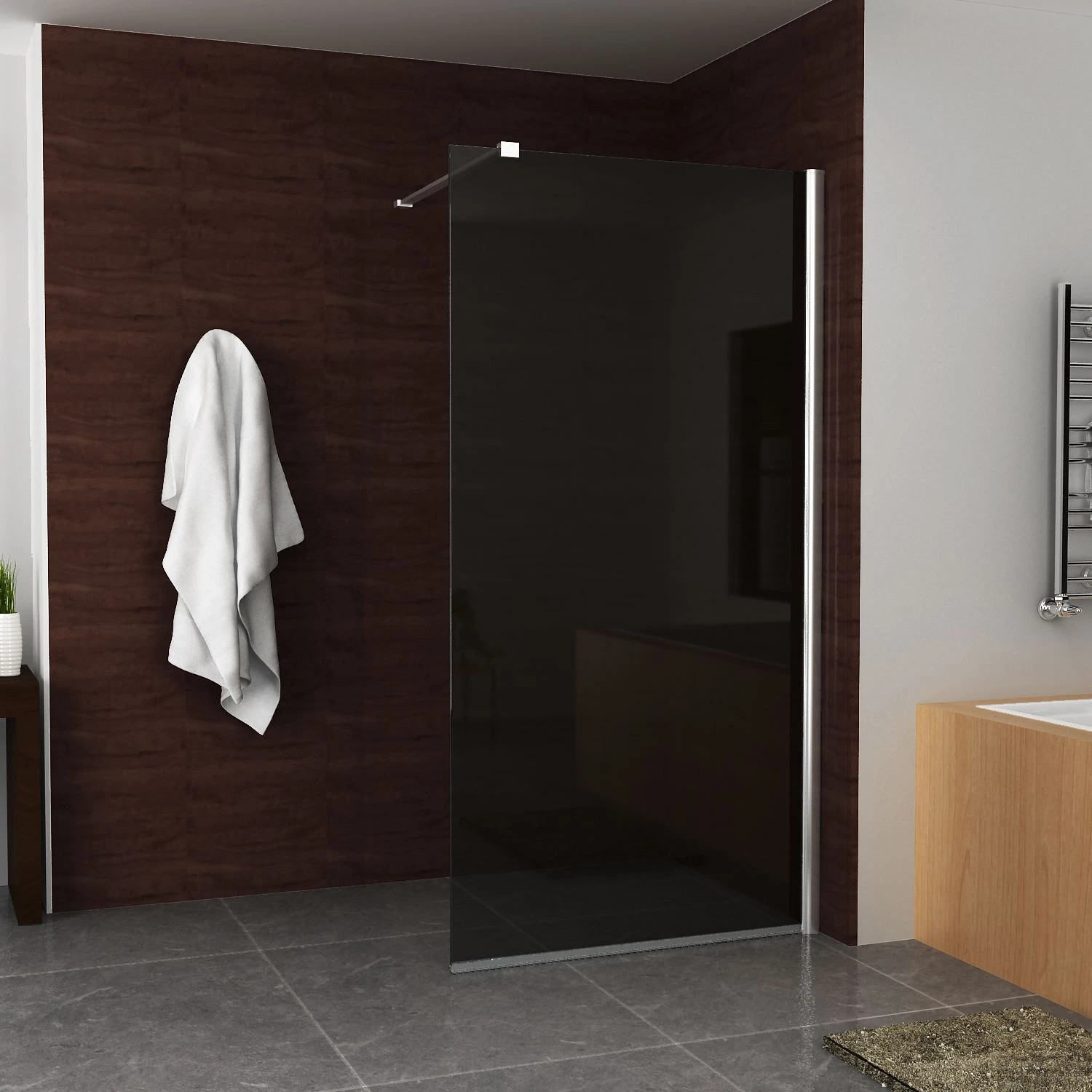 BWS Douchewand Rookglas 10mm | Nano Coating | Inloopdouche (Alle Maten) 2 BWS Douchewand Rookglas 10mm | Nano Coating | Inloopdouche (Alle Maten) - Afbeelding 2