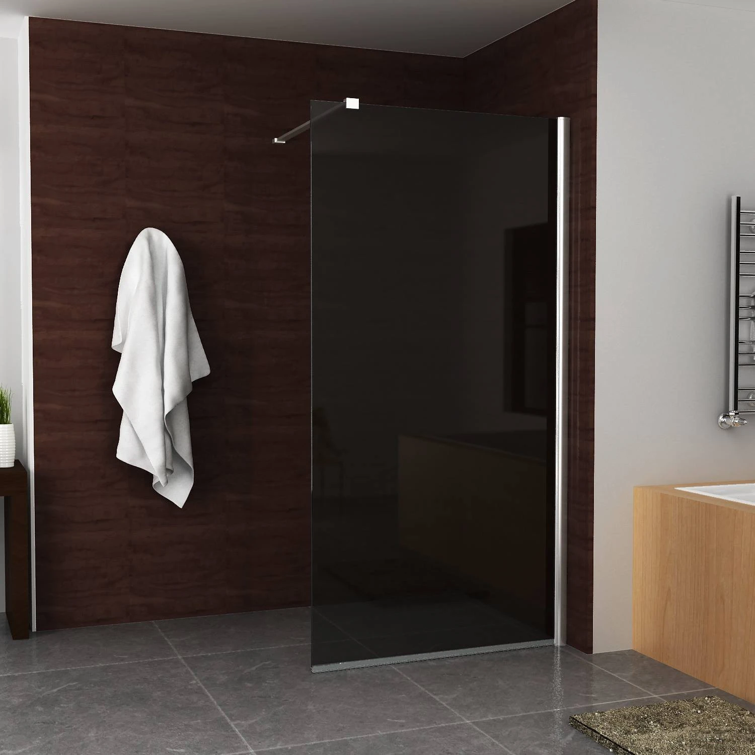 BWS Inloopdouche Rookglas 80x200cm 10mm Nano Coating 1 BWS Inloopdouche Rookglas 80x200cm 10mm Nano Coating