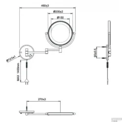 BWS LED Scheer- En Cosmetische Spiegel Wand 20 Cm -Baden Luxe Verkoop bws led scheer en cosmetische spiegel wand 20 cm tech
