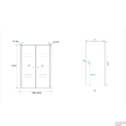 BWS Nisdeur Met Pendeldeuren 80x200 Cm 6mm NANO Coating -Baden Luxe Verkoop bws nisdeur met pendeldeuren 80x200 cm 6mm nano coating tech