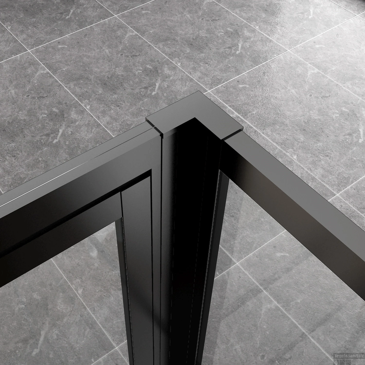 BWS Nisdeur INDUS Met Vast Paneel 120x200 Cm 8 Mm NANO Glas Omkeerbaar Mat Zwart - Afbeelding 2