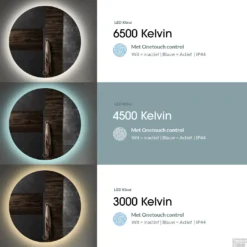 Spiegel Boss & Wessing Star Rond Met LED 100 Cm Mat Zwart -Baden Luxe Verkoop bws spiegels led kleur 100 mat zwart