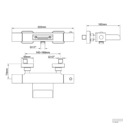 BWS Thermostatische Badkraan Square Met Waterval HOH 15 Cm Chroom -Baden Luxe Verkoop bws thermostatische badmengkraan square met waterval hoh 15 cm chroom tech2