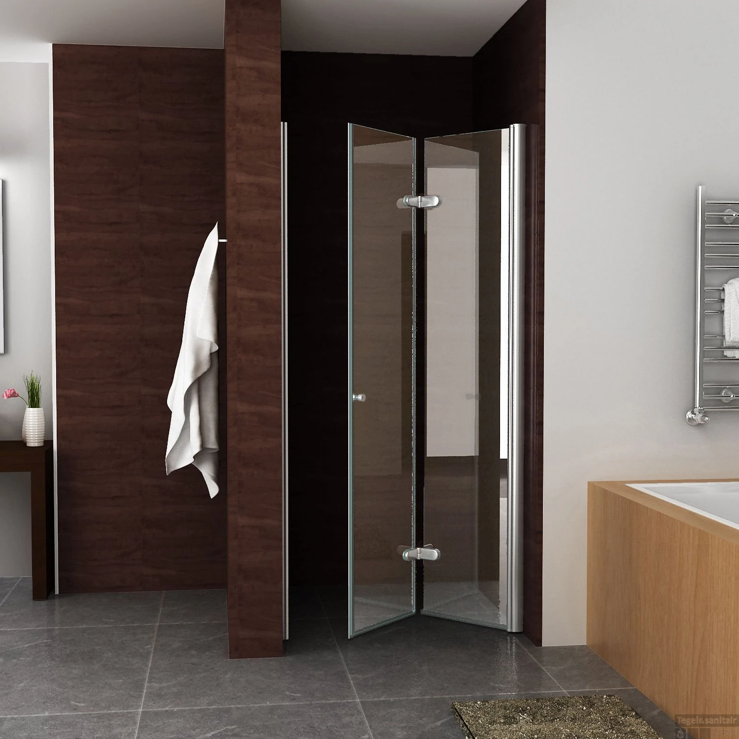 BWS Vouwbare Nisdeur Rechts 90x202 Cm 8mm NANO Harmonica Deur 2 BWS Vouwbare Nisdeur Rechts 90x202 Cm 8mm NANO Harmonica Deur - Afbeelding 2