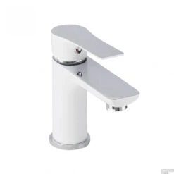 BWS Wastafelmengkraan Caspar Laag Wit Chroom