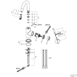 BWS Wastafelmengkraan Cemal Opbouw Draaibare Uitloop Mat Zwart -Baden Luxe Verkoop bws wastafelmengkraan cemal opbouw draaibare uitloop mat zwart detail
