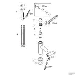 BWS Wastafelmengkraan Codos Laag Model Mat Zwart 5 BWS Wastafelmengkraan Codos Laag Model Mat Zwart -Baden Luxe Verkoop bws wastafelmengkraan codos laag model zwart detail