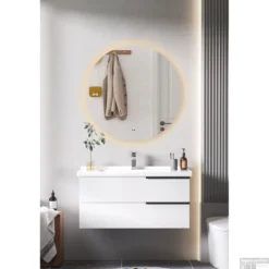 Badkamerspiegel Boss & Wessing Rond 60 Cm LED Verlichting Warm White -Baden Luxe Verkoop bwsrondgroep sfeer 8